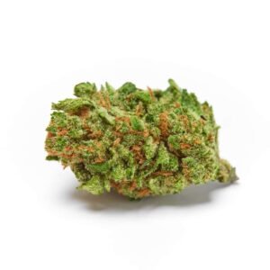 Blueberry Muffin strain cannabis flower with dense frosty buds and purple-blue hues