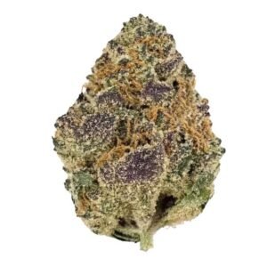 White Cherry Gelato strain cannabis flower with dense frosty buds and red-orange pistils