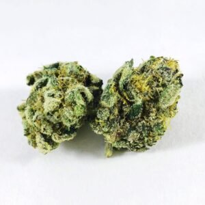 Ice Cream Cake strain cannabis flower with dense frosty buds and creamy green hues